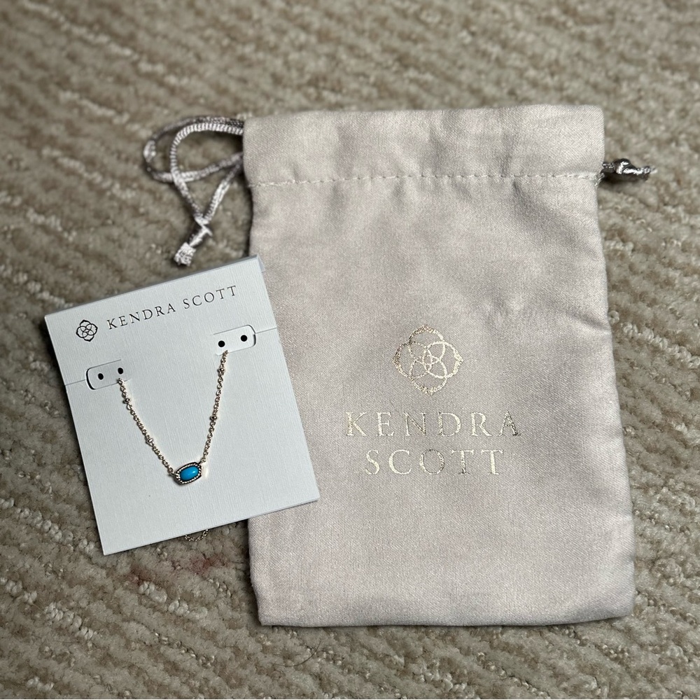 Kendra Scott Gold Necklace with Turquoise Pendant